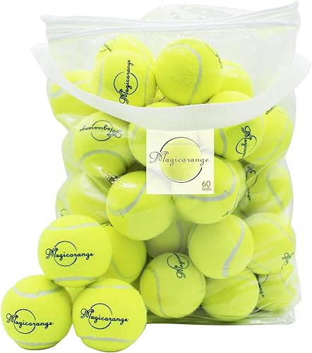 Magicorange Pelotas de tenis, paquete de 60 pelotas de tenis de entrenamiento avanzado, pelotas de práctica, pelotas de juego para perros y Verde