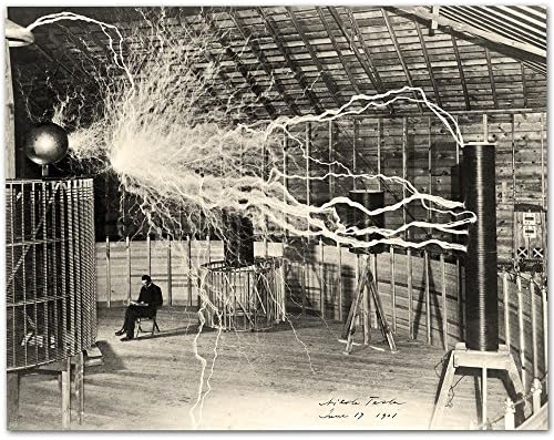 Lone Star Art Nikola Tesla's Lightning Equipment Photograph - 11x14 Unframed Photo Print - Makes a Great Science Classroom Gift Under $15 for Inventors and Engineers