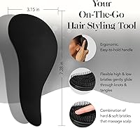 Vista 2 de Kitsch Cepillo desenredante – Cepillo suave para cabello rizado con cerdas flexibles para todo tipo de cabello – húmedo o seco Cepillos