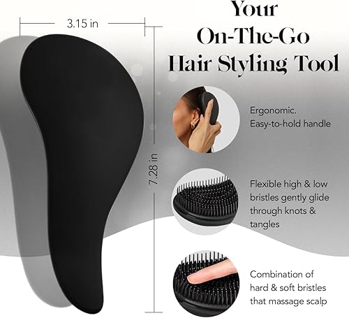 Miniatura 2 de Kitsch Cepillo desenredante - Cepillo suave para cabello rizado con cerdas flexibles para todo tipo de cabello, húmedo o seco, cepillos