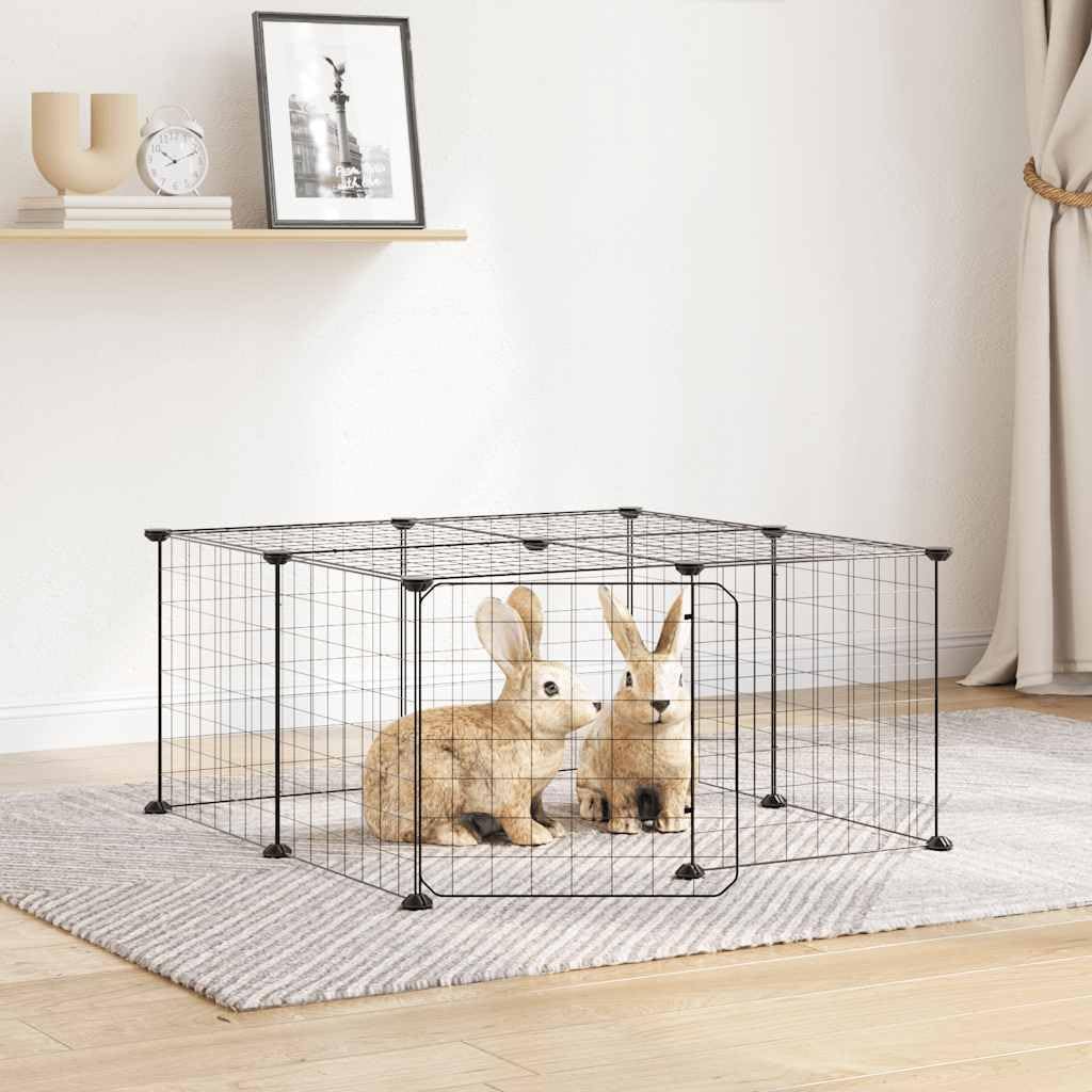 Jaula para mascotas de acero con recubrimiento en polvo, 35 x 35 cm, con puerta, plegable, para conejos, cobayas, hámsteres, roedores, interiores y exteriores, refugio seguro