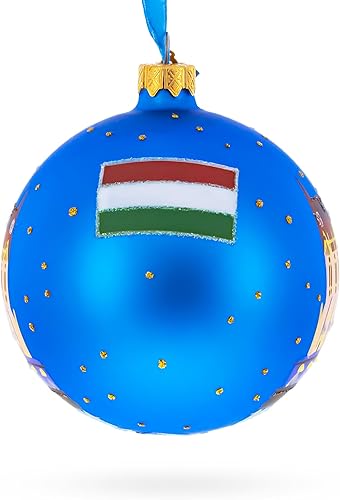 Miniatura 2 de Budapest Parliament - Adorno navideño de bola de cristal de Hungría, 4 pulgadas
