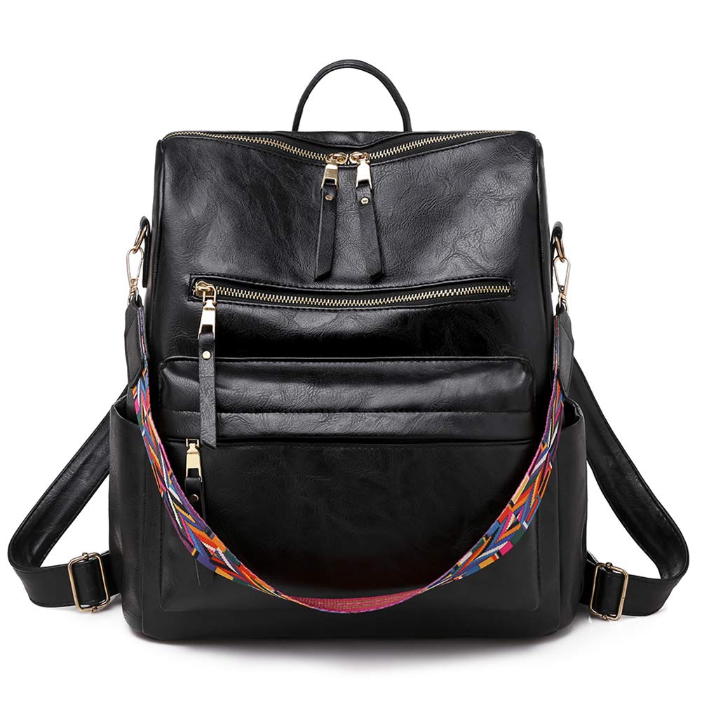MINTEGRA Backpack Purse for Women Fashion PU Leather Designer Travel Large Ladies Shoulder Bags