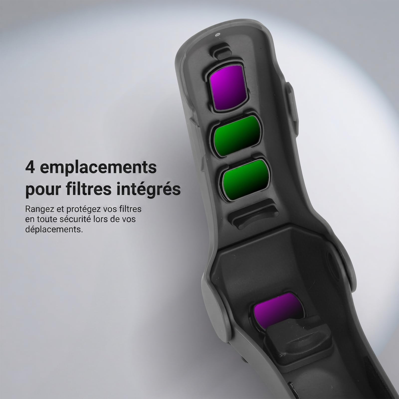 NEEWER Étui de Protection Compatible avec DJI Osmo Pocket 4/3 & Xtra Muse, Housse de Voyage Accessoire Caméra Sport avec Emplacements Filtres et Sangle Poignet, AC088 (Gris Foncé)