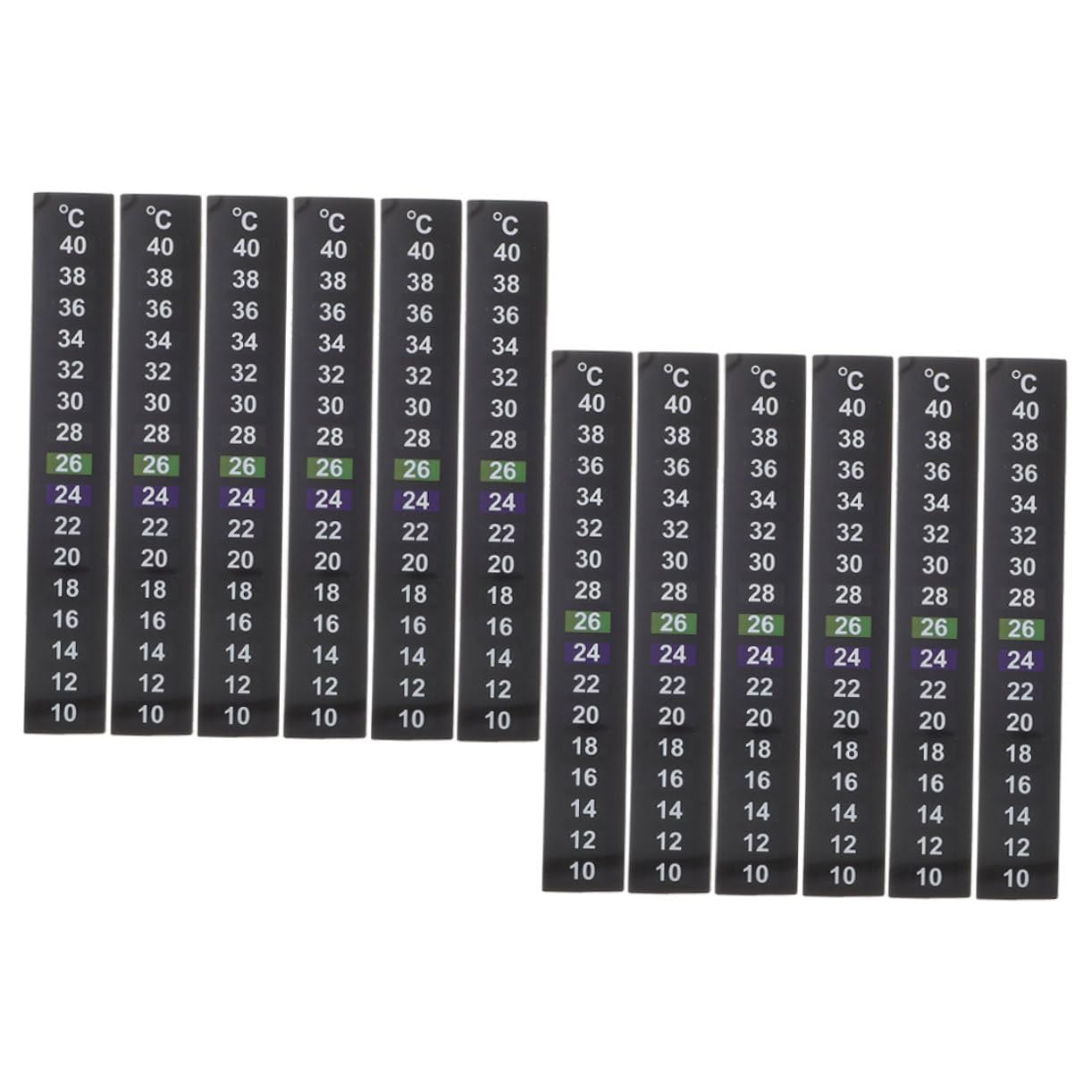 HANABASS 12pièces Thermomètre Adhésif Pour Aquarium Bande De Température Digitale Pour Poissons Autocollants Pratiques Et Colorés Pour Contrôle Température Votre Réservoir