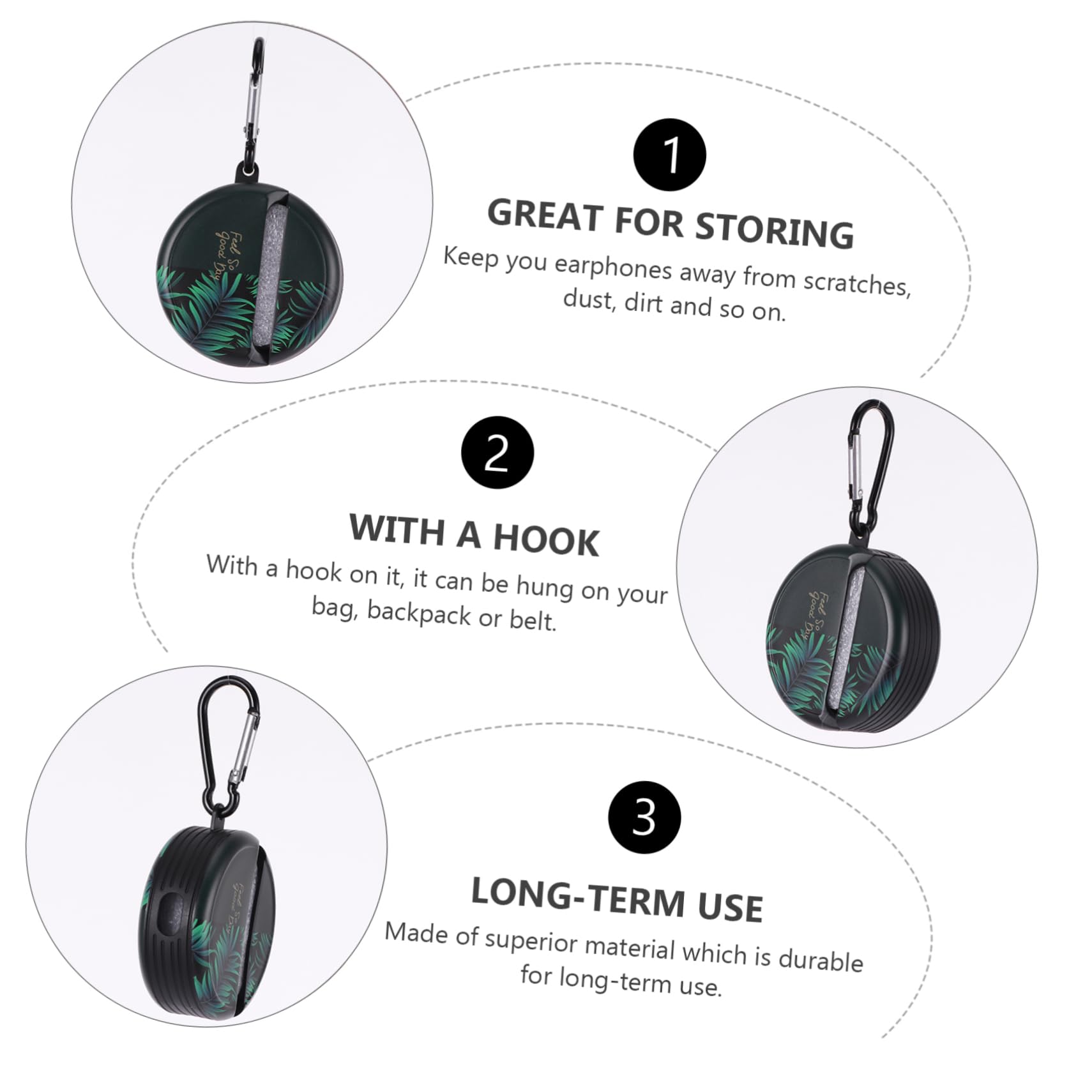 Uonlytech 3piezas Funda Protectora Portátil para Auriculares Inalámbricos Diseño Chic y Práctico Resistente Al Agua Sudor para Deportes y Almacenamiento Seguro