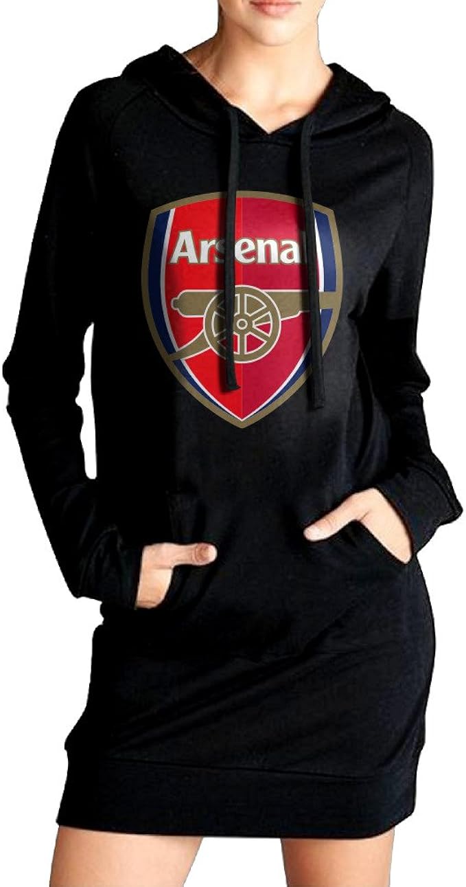 Soccer Club Arsenal F C Basic Logo Women's Sweatshirt Dress Hoodie at Amazon Womenâs Clothing store