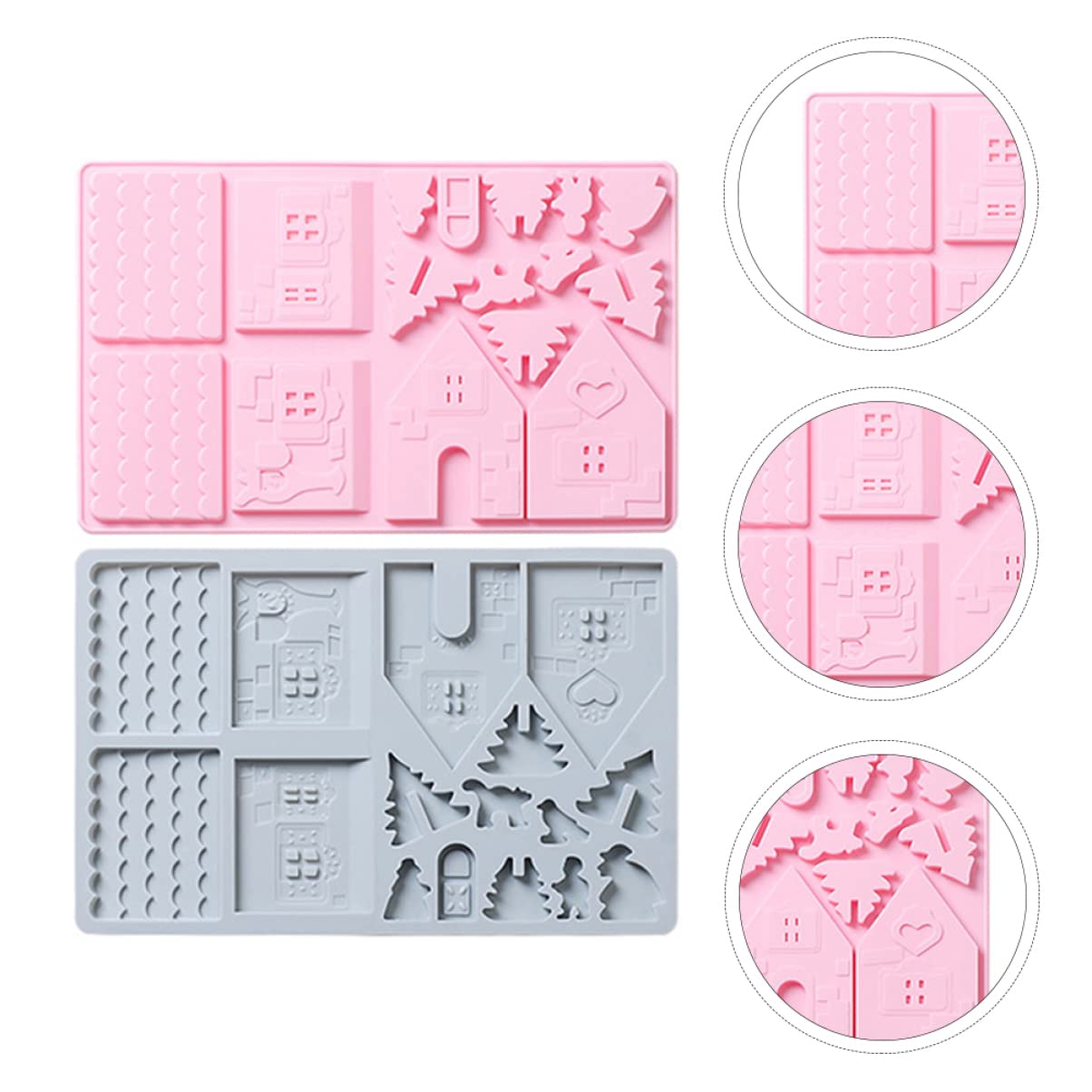 Ciieeo 3 Juegos Herramientas para Hornear Pasteles Xmas Cortadores De Galletas Pan De Jengibre Moldes para Magdalenas Cesta Molde para Hacer Comida Material De Bricolaje Blue 2 Piezas * 3