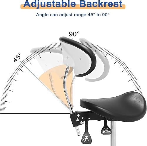 Miniatura 6 de Silla de salón con asiento dividido, silla de salón con soporte para la espalda, taburete ergonómico ajustable, silla giratoria de elevación