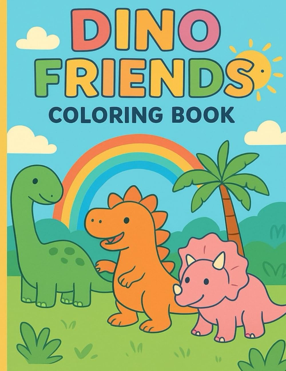 Dino Friends Coloring Book: Fun and Cute Dinosaur Adventures for Kids Ages 2–8: A delightful activity book with friendly dinosaurs, playful scenes, ... — perfect for boys and girls who love dinos!
