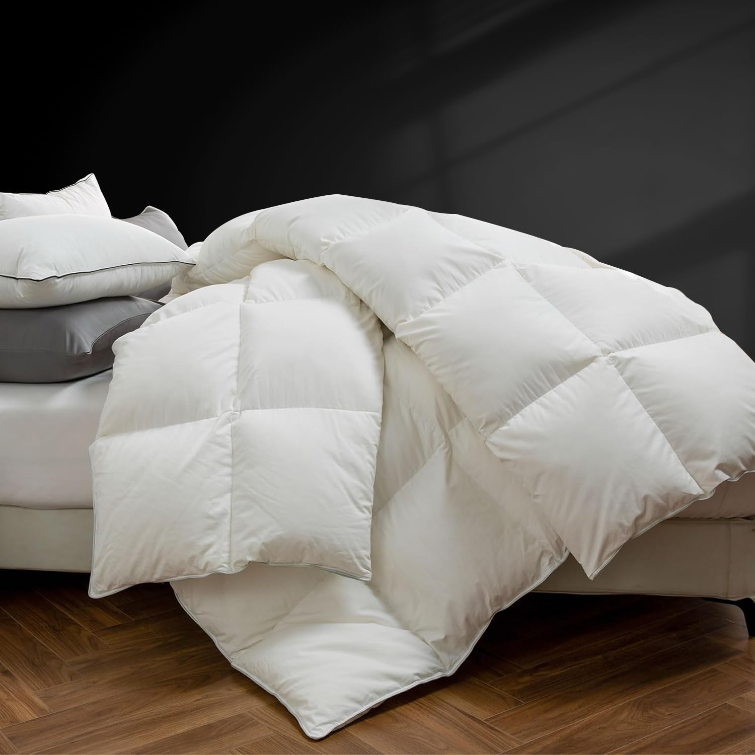 BPC Piumino Letto Matrimoniale in stile Hotel, Trapunta Pesante Invernale Autunnale in Piuma e Piumino d'oca, Super Morbido e Traspirante, Approvato Oek-Tex e RDS, 2 Piazze Matrimoniale 220x240 cm