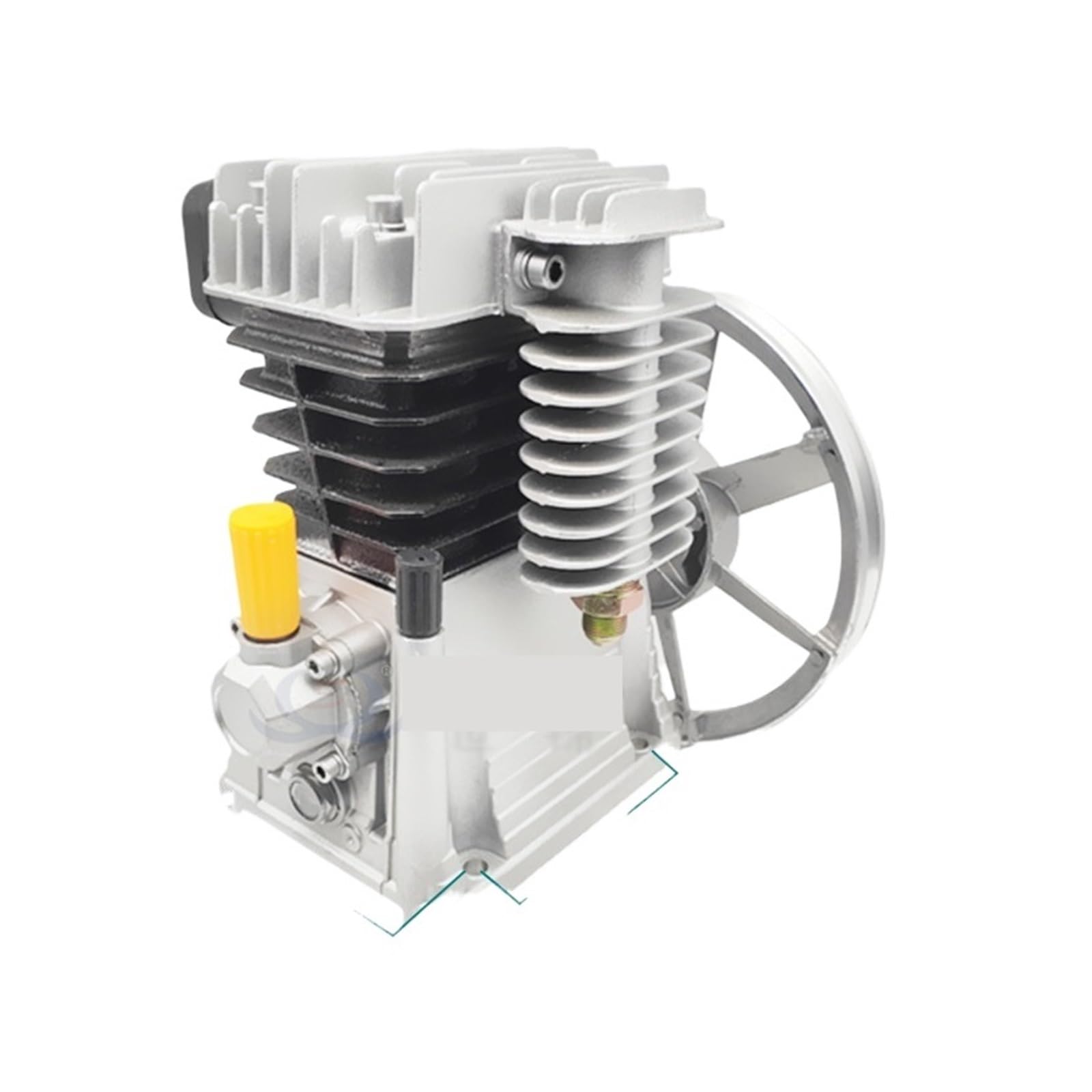 Compresor de aire Cabezal de bomba de doble cilindro 65, cabezal de bomba de doble cilindro tipo pistón de 2,2 KW 1300 rpm Estructura de cabezal de varilla de 1 etapa 11 para profesionales y aficionad
