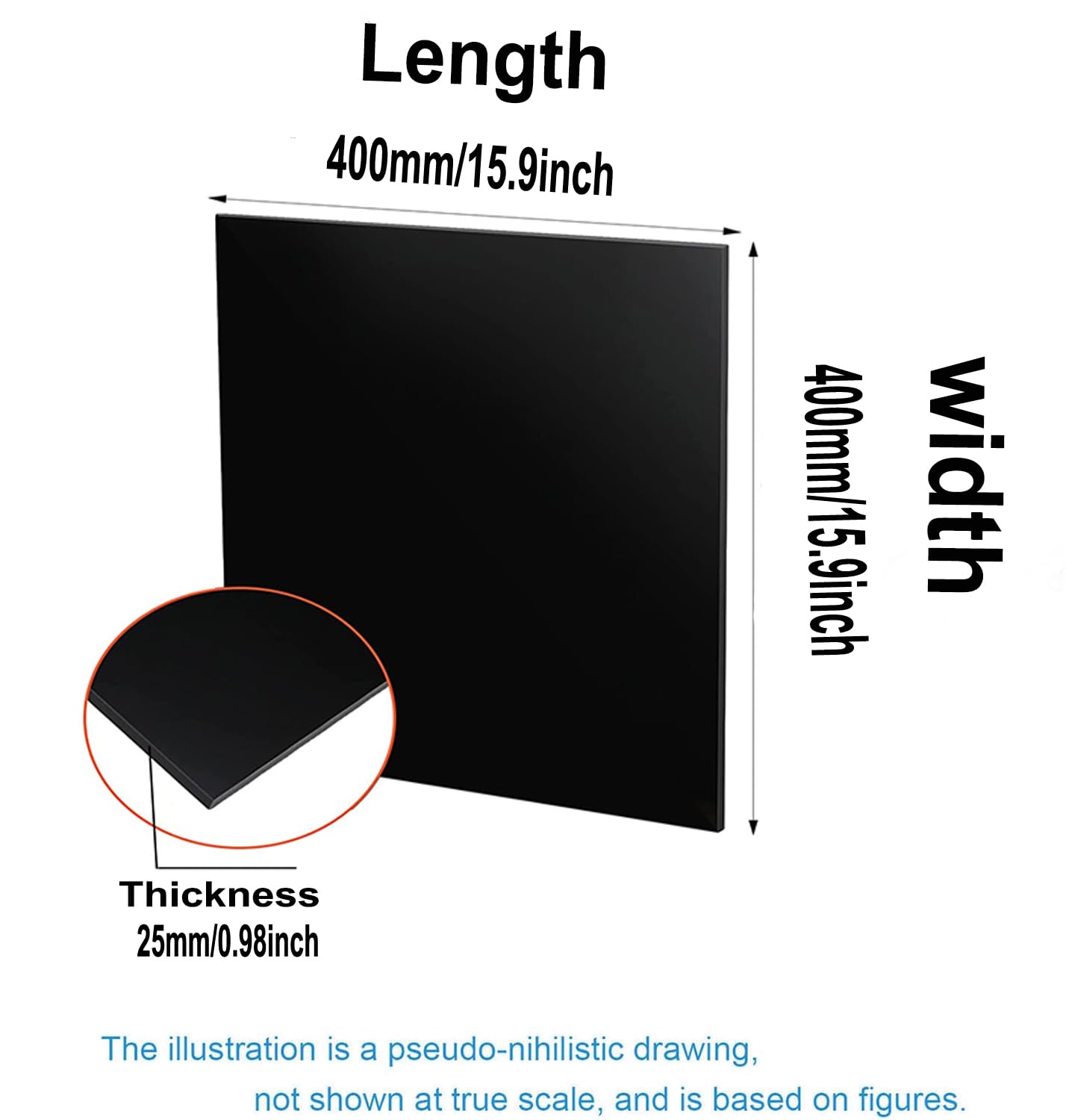Bakelit Phenolharz Platten Platten Platten Flachbildschirme PCB 400mm x 400mm,Schwarz,25mm (1 piece)