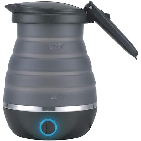 Brentwood Appliances KT-1508BK .85-Quart Dual-Voltage Collapsible-Travel Kettle (Black), 0.85Q