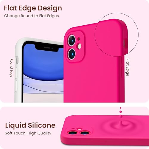 Miniatura 9 de ORNARTO Funda diseñada para iPhone 11 con protector de pantalla paquete de 2 funda de goma de gel de silicona líquida borde cuadrado cuerpo completo
