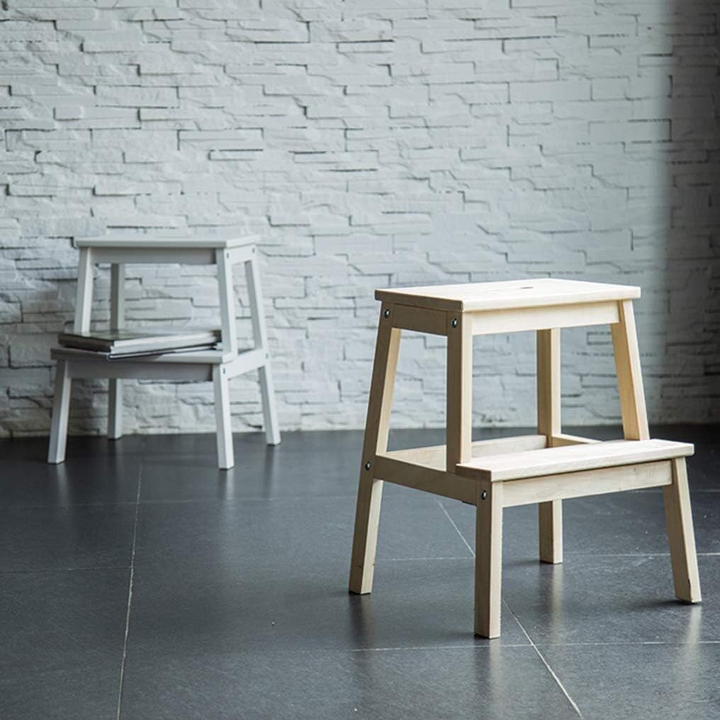 Wooden Utility Step Stool/Ladder Chair, Wood Household Stair Chair Moveable Stepladder Widened Home Garden Tool (Color : Wood)