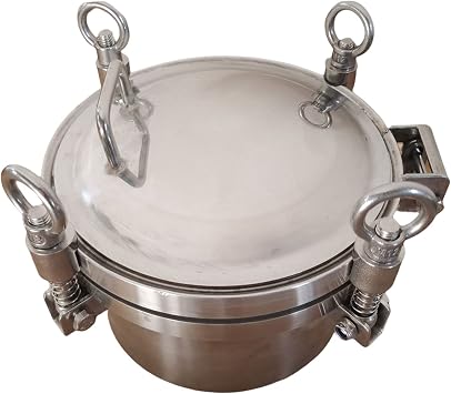 New Stainless Steel Pressure Circular Manhole Cover Tank Round Manway Door 200mm