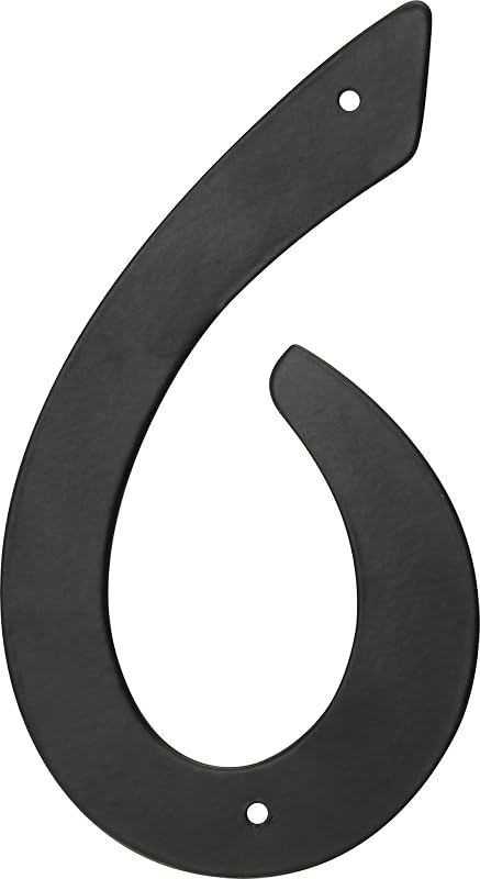 HIllman 841628 4-Inch Nail-On Black Die Cast Aluminum, House Number 6