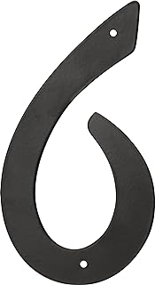 HIllman 841628 4-Inch Nail-On Black Die Cast Aluminum, House Number 6