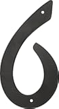 HIllman 841628 4-Inch Nail-On Black Die Cast Aluminum, House Number 6