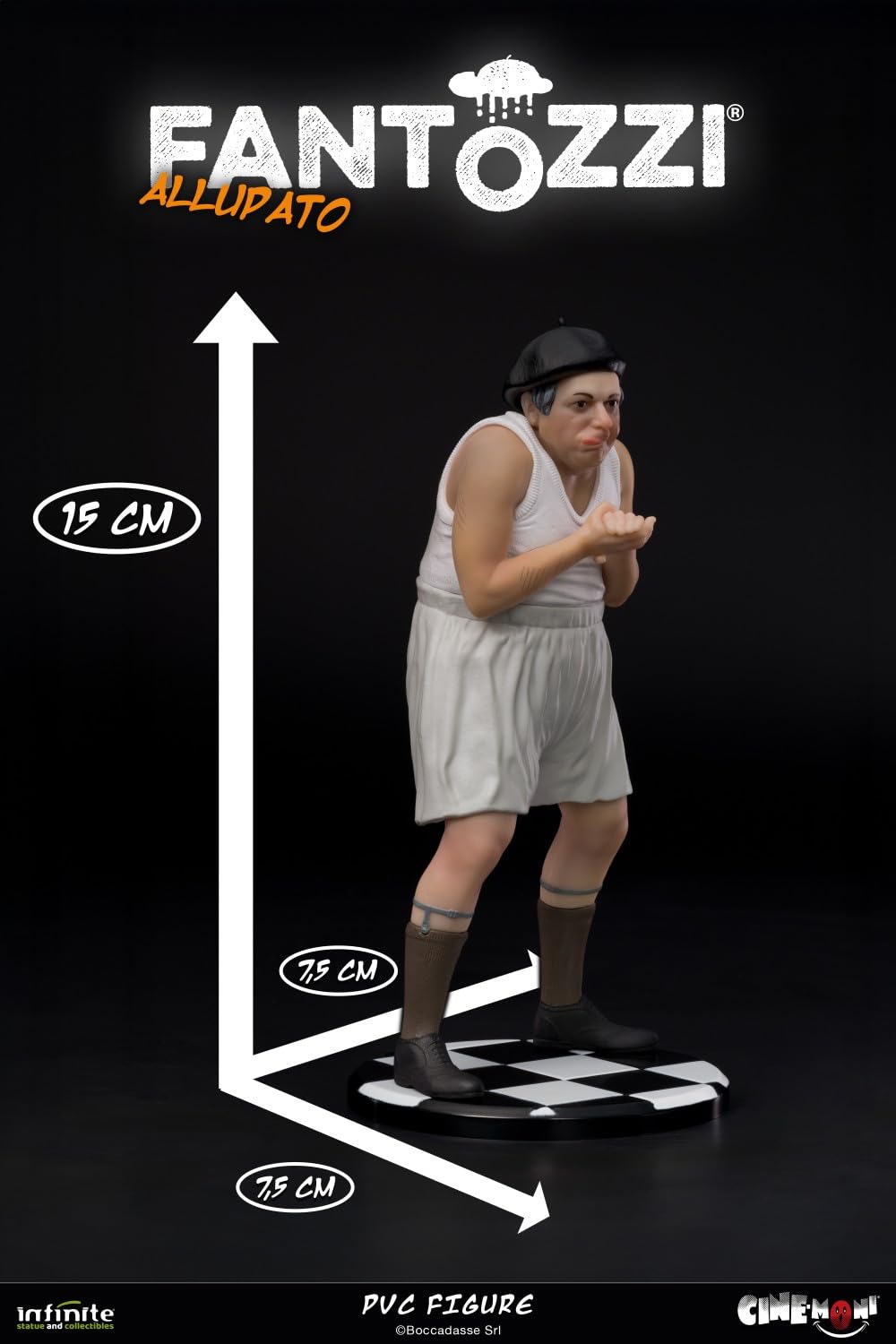 Infinite Statue FANTOZZI - ALLUPATO ! - Scena Film - Statua Figura da Collezione in PVC - altezza 15cm - Ragionier Ugo Fantozzi - Cine-Moni