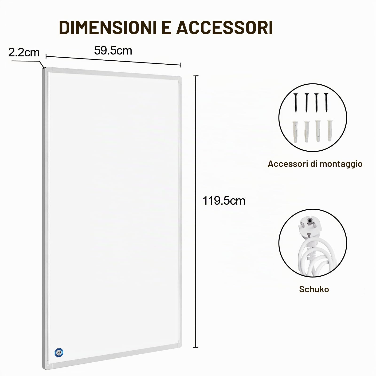 Pannello Radiante Infrarossi 800W, Stufetta Elettrica da Bagno | Riscaldamento al Grafene, Installazione a Parete, Ideale per Diversi Ambienti Interni, Silenzioso, TÜV, Aurora Boreale