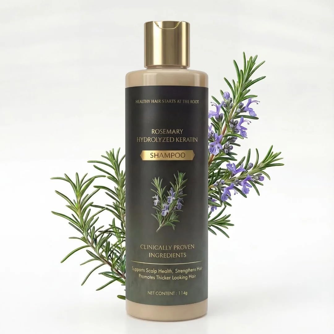 Natural Rosemary Shampoo for Hair Growth | Thickening & Strengthening Formula with Keratin for Strong, Smooth & Voluminous Hair (114ml, Pack of 3)-image-35