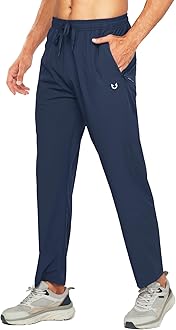 NORTHYARD Men's Athletic Running Joggers Workout Gym Pants Lightweight Jogging Track Casual Pant with Zipper Pockets, Navy, X-Large
