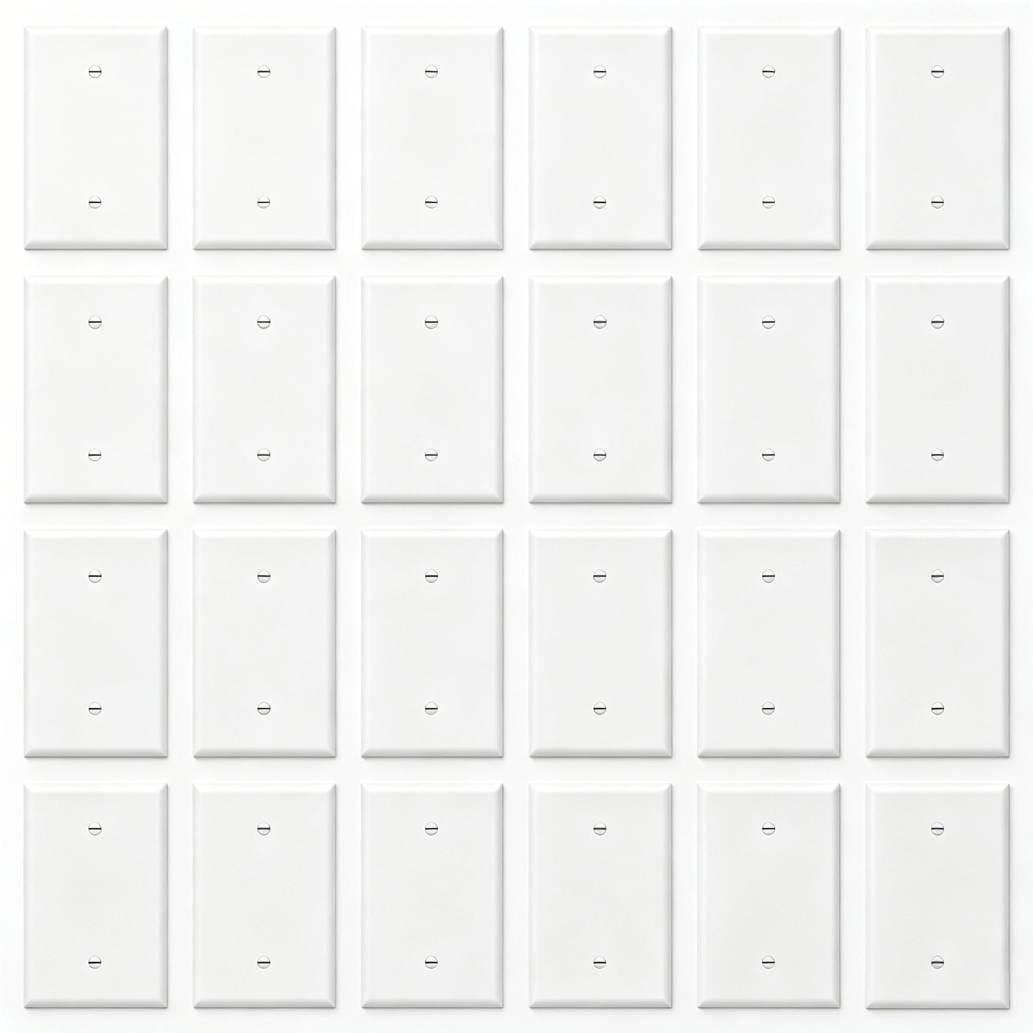 ZEFTV Over-Size Blank Wall Plates 1-Gang 5.5" x 3.5" blank Switch Outlet Electrical Cover Plate Unbreakable Thermoplastic Faceplate for Light Receptacle Outlet Switch, White (20 Pack)