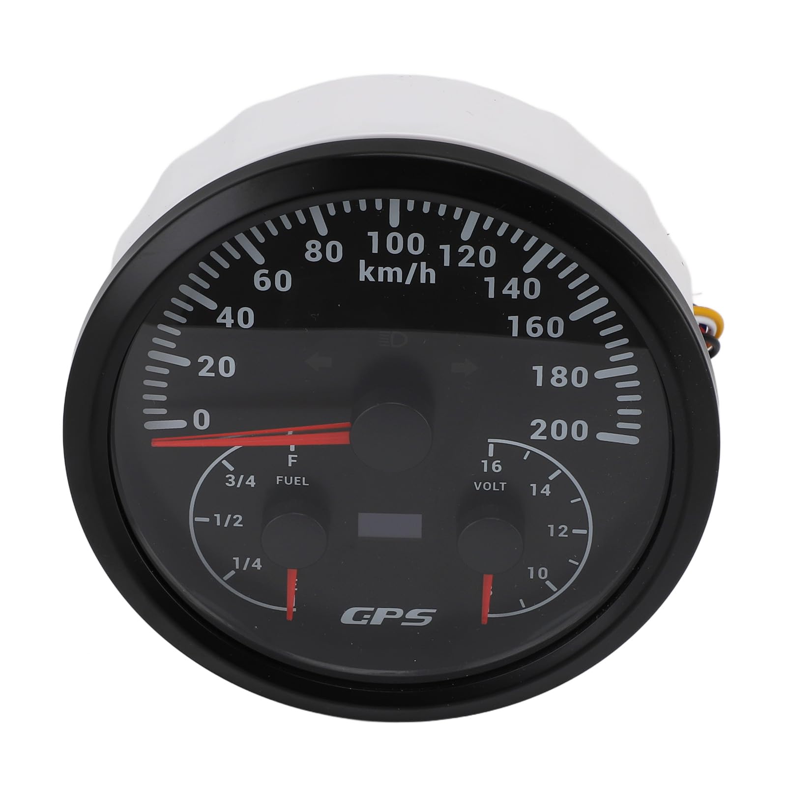 Licznik Prędkości GPS 110 Mm 4-3/8 Cali, Wskaźnik Napięcia Wysokiej Precyzyjnej łodzi 3 w 1 0-200 Km/H łatwy do Odczytania dla Ciężarówki Jachtowej RV (Czarna tarcza Czarna ramka CXA091B)