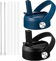 Vista 12 de Tapa de popote para botellas de agua de boca ancha Hydro Flask, tapas superiores con popote compatible con Hydro Flask de 32 y 40 onzas, tapa