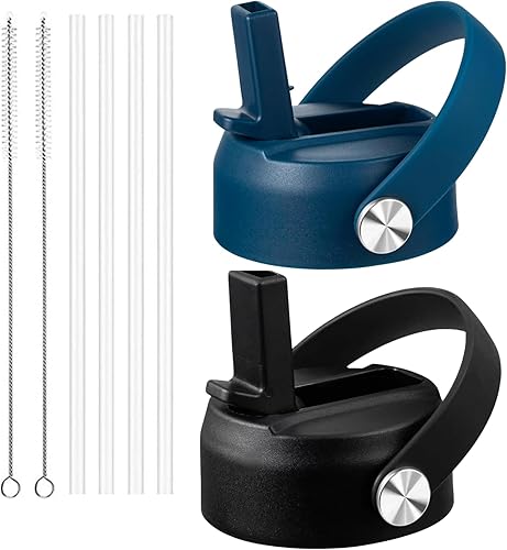 Miniatura 11 de Tapa de popote para botellas de agua de boca ancha Hydro Flask, tapas superiores con popote compatible con Hydro Flask de 32 y 40 onzas, tapa