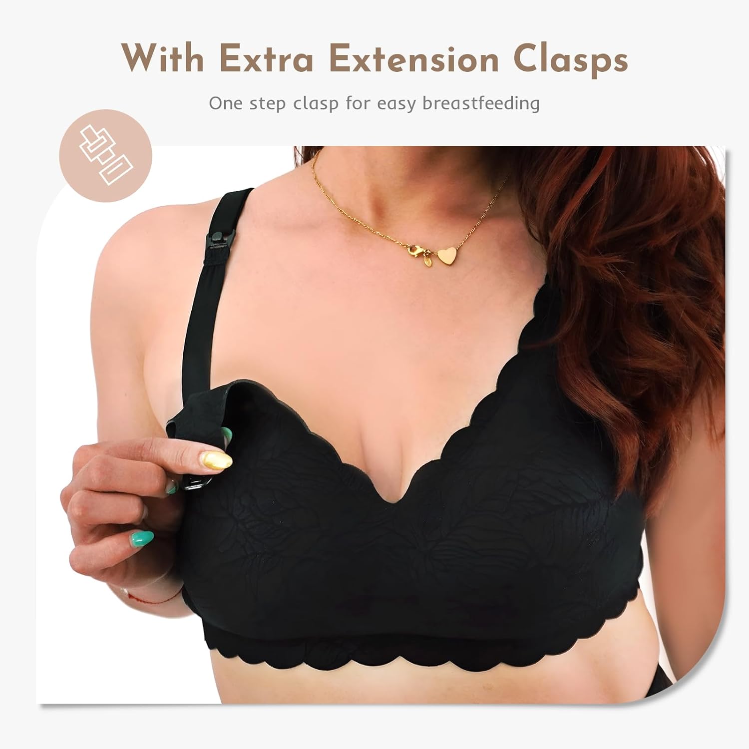 Nursing Bras for Breastfeeding Women, Seamless Ultra Soft Maternity & Nursing Bra with Removable Pads, Wireless Comfort for Pregnancy & Postpartum Nude/Black