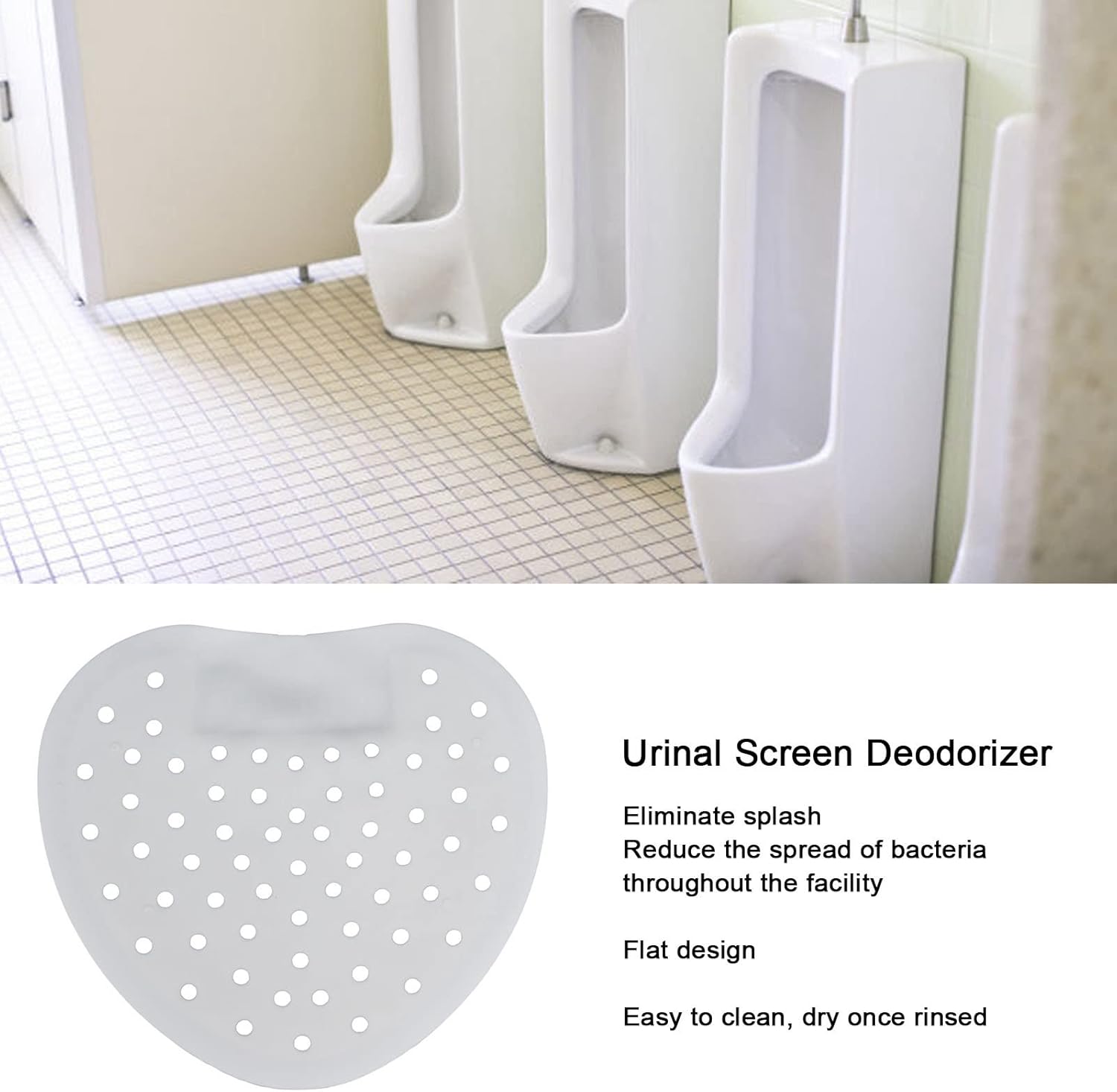 Garosa Urinal Screen Urinal Mat with Anti-Splash & Deodorizer Clog- for Bathrooms Easy Installation Virtually eliminates urine splash(White)