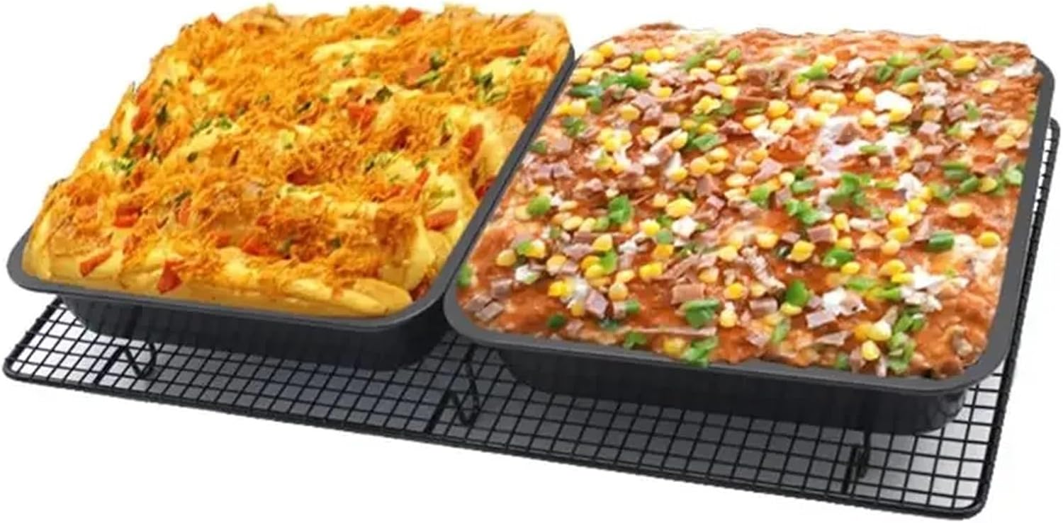 Baking Tray Non Stick Pizza Pan Bakeware Carbon Steel Square Deep Plate Tray Bread Cake Mold Kitchen Baking Tools Metal Shape for Baking