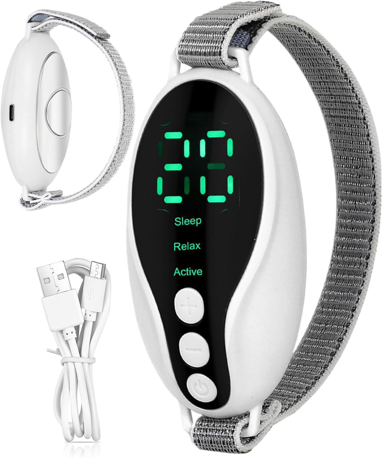 Sleep Aid Device, Handheld Sleep Aids Rechargeable, EMS Microcurrent Relaxation with Soothing Heat Pulse, Lightweight Band Design, Snooze Instrument for Adults Rest Support