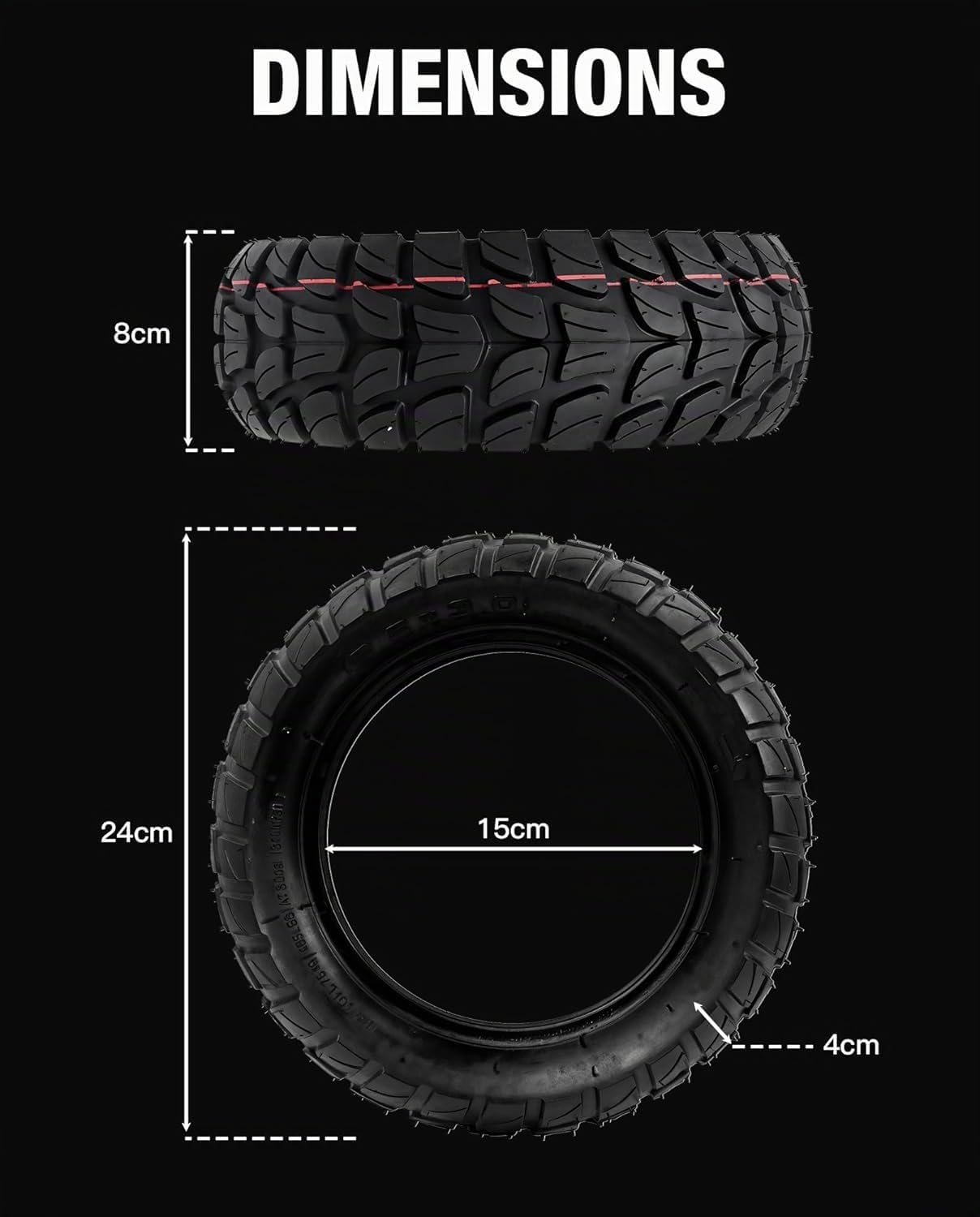 Lot de 2 pneus avant et arrière compatibles avec KuKirin G2 Max / G2 Master KickScooter 255 x 80 vide pneu extérieur, 10 pouces antidérapant accessoires d'origine