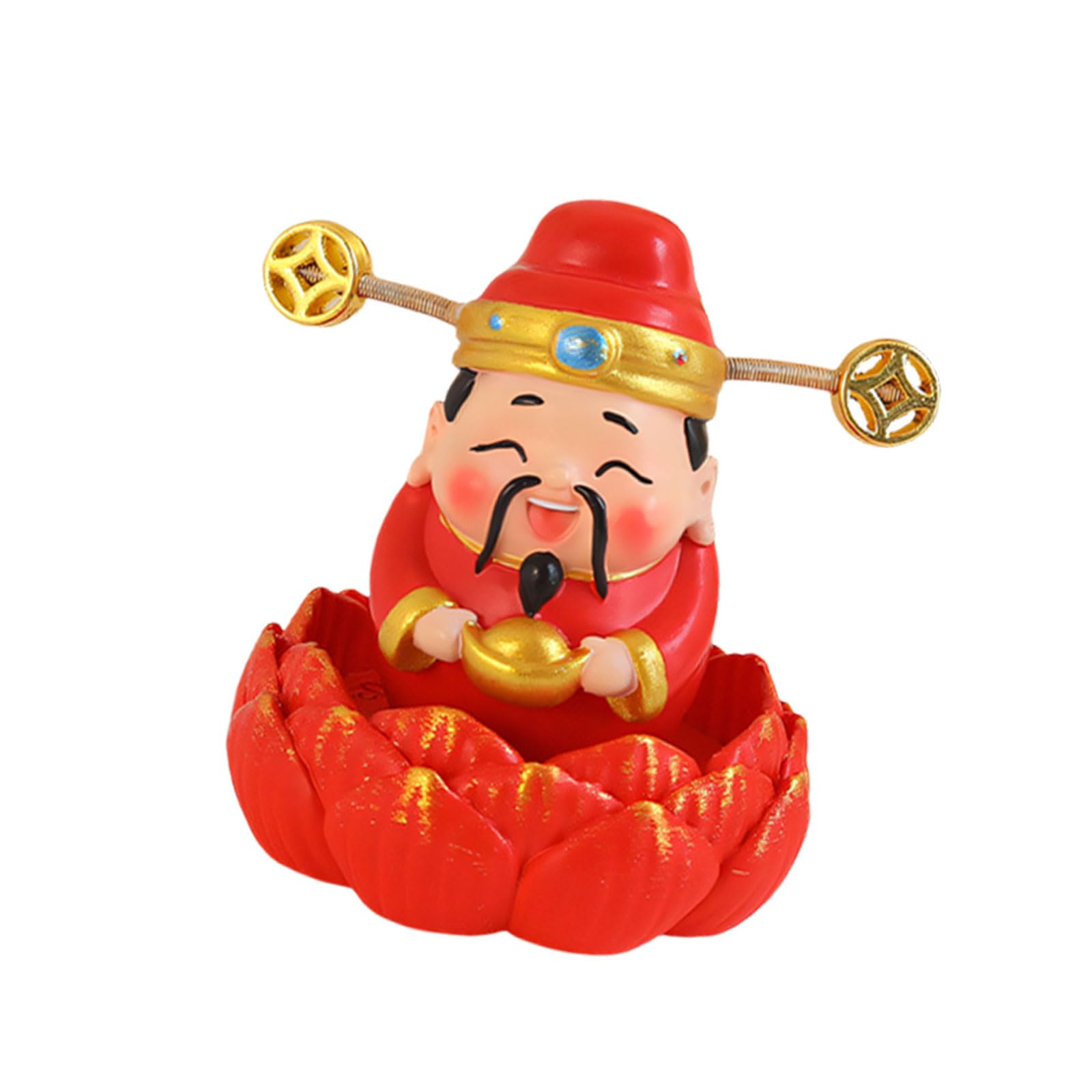 Buxuaaaa Resins Cai Shen Statues God of Wealth God of Fortunes Figurine Sculptures Bring Good Luck Wealth Prosperities Ornament of Figurines