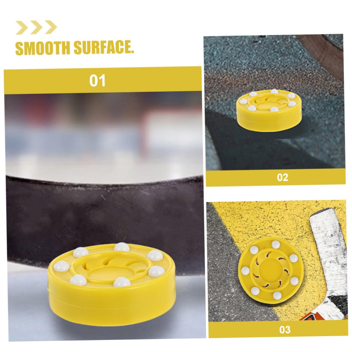 ifundom Rollschuhlaufen Klein Skaten Hockey-Pucks Pucks Trainieren Hockeybälle Sport Hockey Hockeyspiel-trainingspuck Pucks Üben Yellow Pp