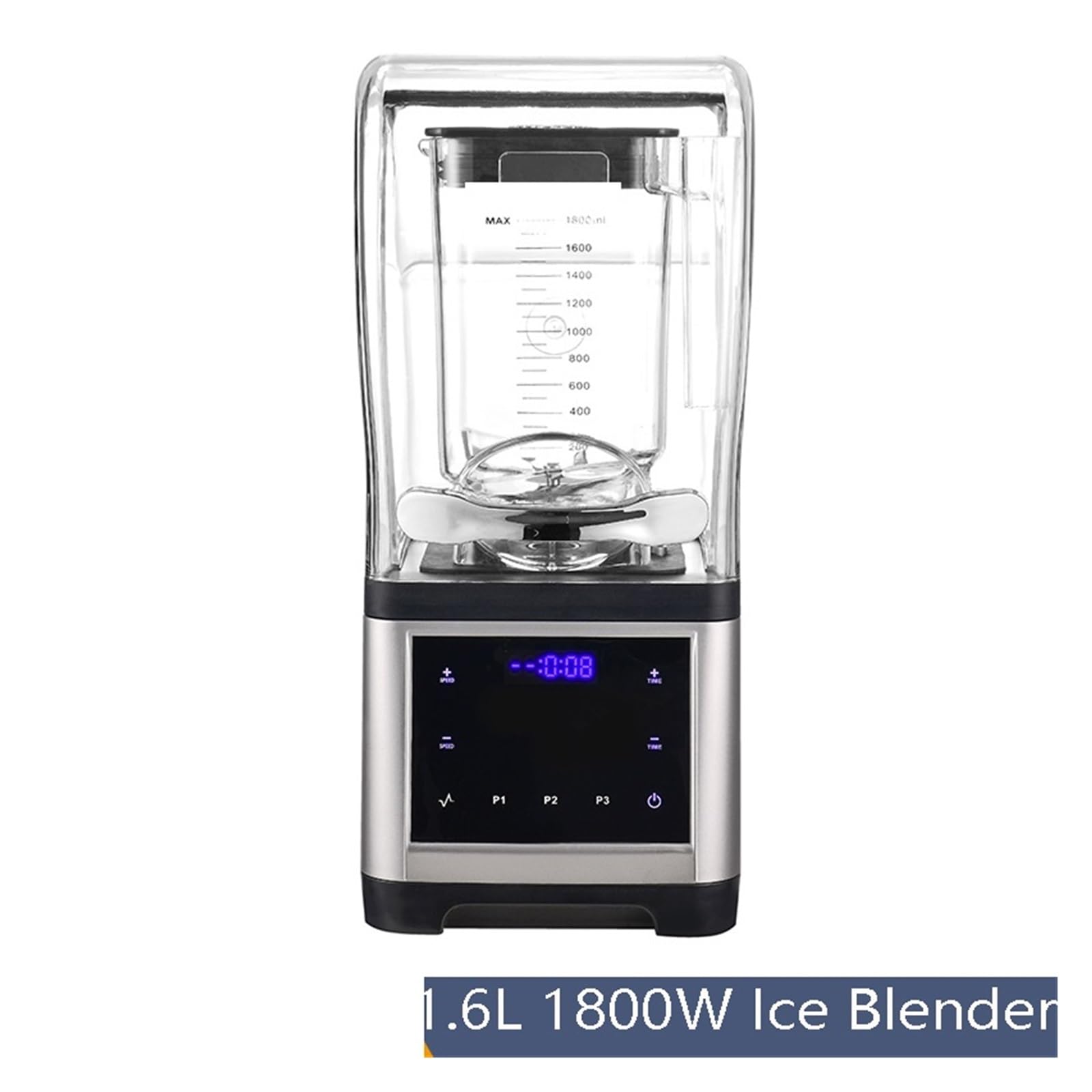 Mikser Do Żywności Z Ekranem Dotykowym, Dźwiękoszczelny, 1600 W Lokalu Bubble Tea, Wytrzymały Blender, Urządzenie Robienia Lodów I Smoothie, Ml Pieczenie Bez WysiłKu(Black)