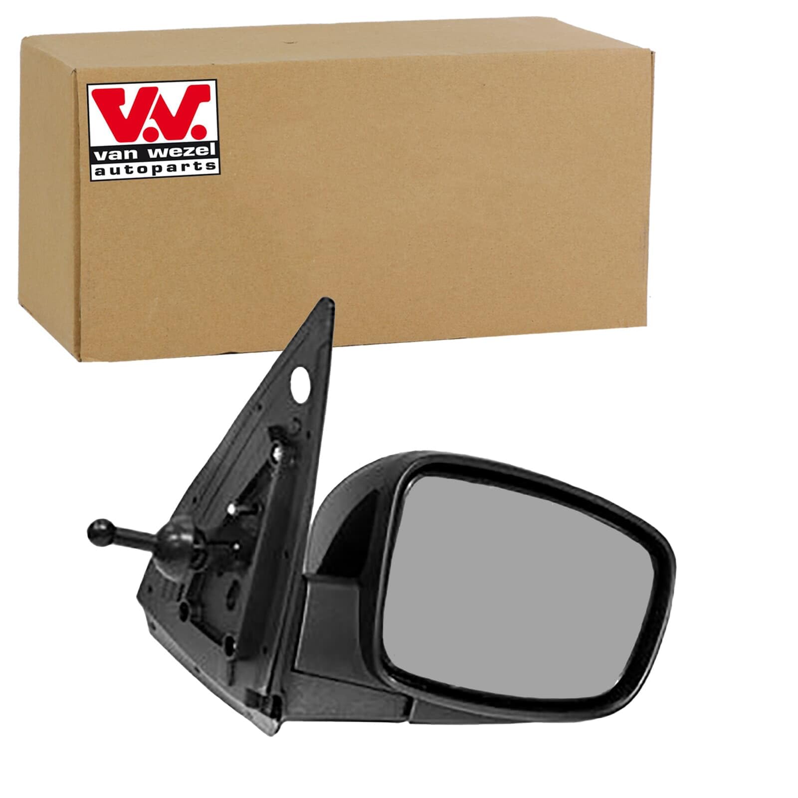 VAN WEZEL 8208804 Espejo retrovisor espejo completo convexo para ajuste manual espejo Ajuste por cable derecha Compatible con HYUNDAI i10 PA