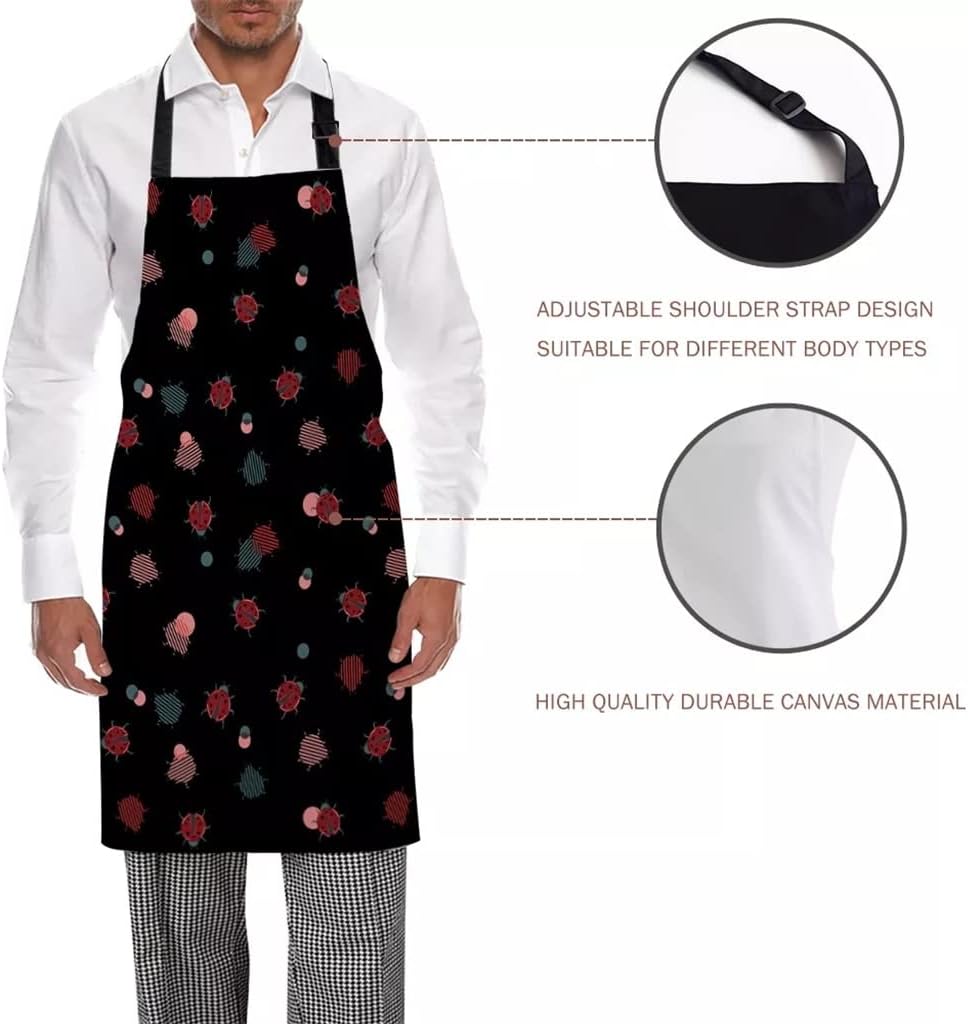 Black Cooking Kitchen Apron for Woman Men Chef Waiter Cafe Shop BBQ Hairdresser Aprons Bibs Accessory