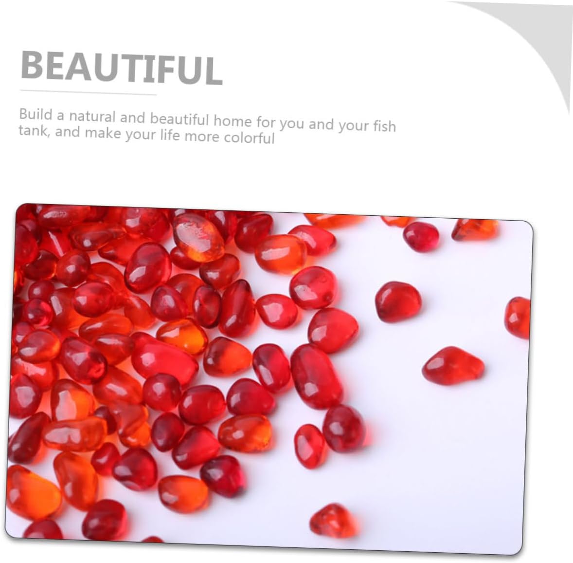 SUPVOX Colored Aquarium Gravel 500g (250g China Red + 250g Amber) Natural Polished Pebbles Fish Tank Substrate Landscaping Stones for Indoor Plants Terrarium Decor