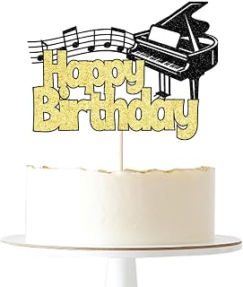 Piano Happy Birthday Cake Topper – Music Themed
