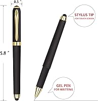 Vista 2 de Gel Ink Rollerball Stylus Pen - 18 Pack,0.38mm Gel Pen Extra Fine Point,2 in 1 Capacitive Stylus Pen,Black Ink,Writing Smoothly for
