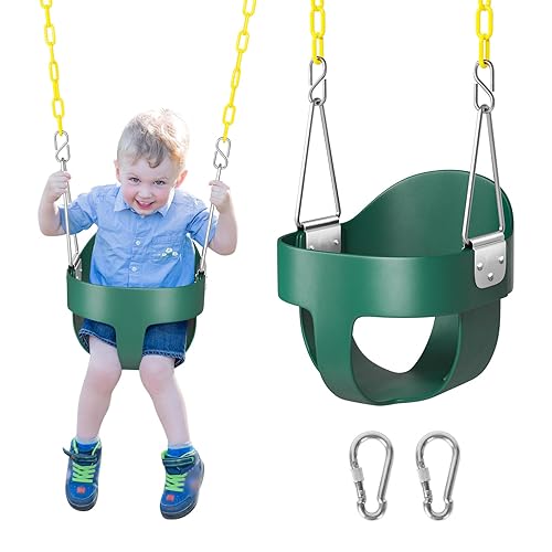 DECORLIFE Toddler Swing, Baby Swing Outdoor –High Back Full Bucket