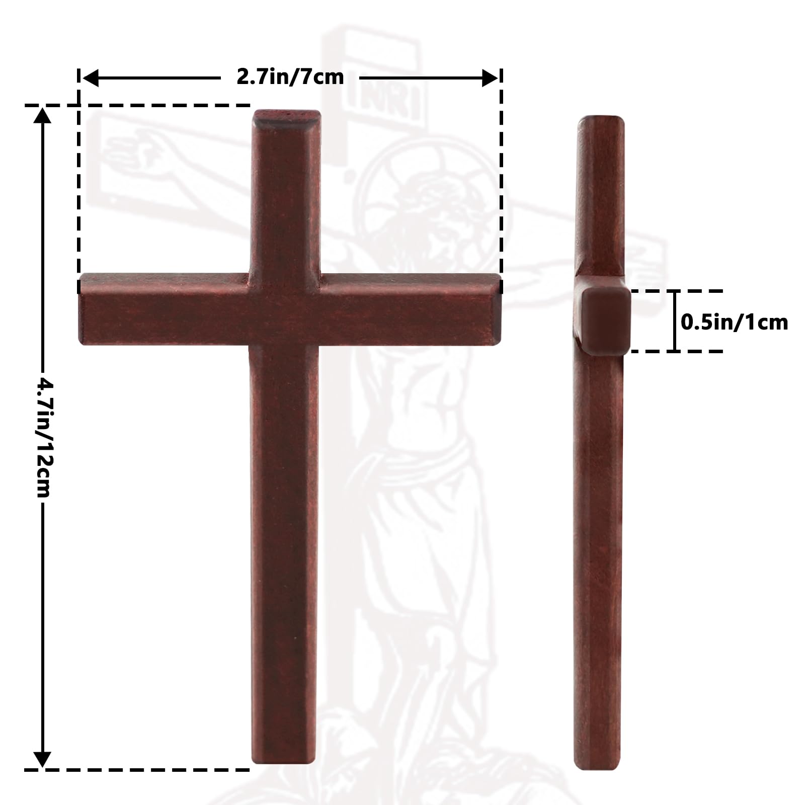 XIPENGKEJI Christian Wooden Cross Wall Hand Held Prayer Crosses Small Wooden Cross with for Decor Christian Gift 4.7 inch with Velvet Bag