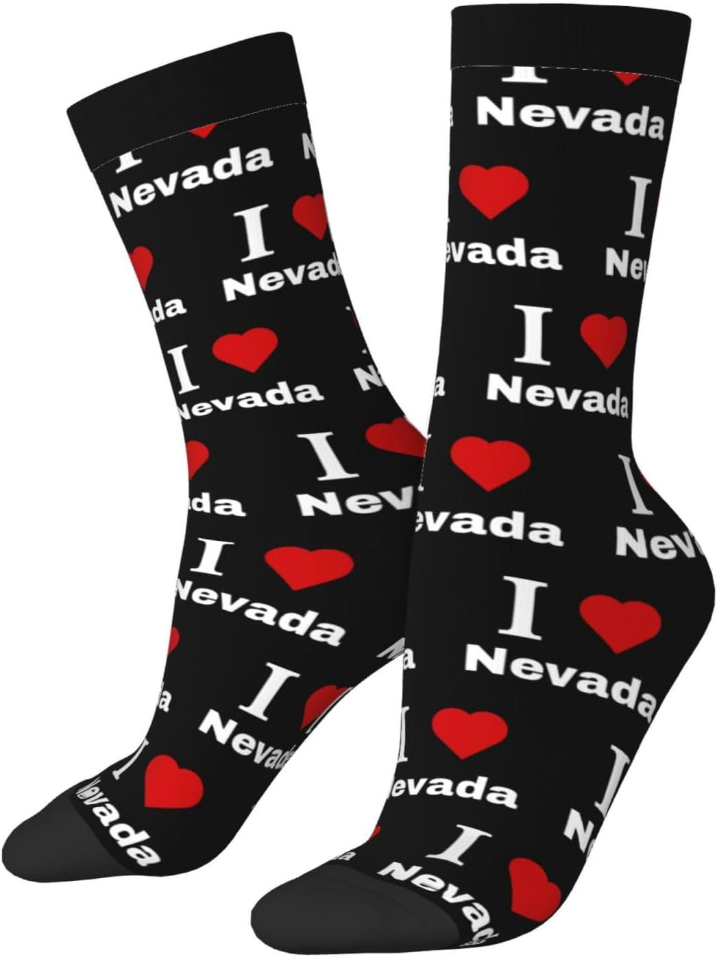 I love Nevada Socks For Men Women Sport Crew Athletic Running Wicking Socks