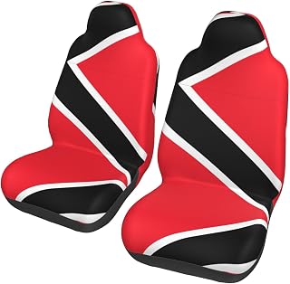 Flag of Trinidad and Tobago Car Seat Covers 2 Pack - For Cars/SUVs/Trucks/Vehicles/Buses/Ferry - Hard-wearing and Waterproof Seat Protectors