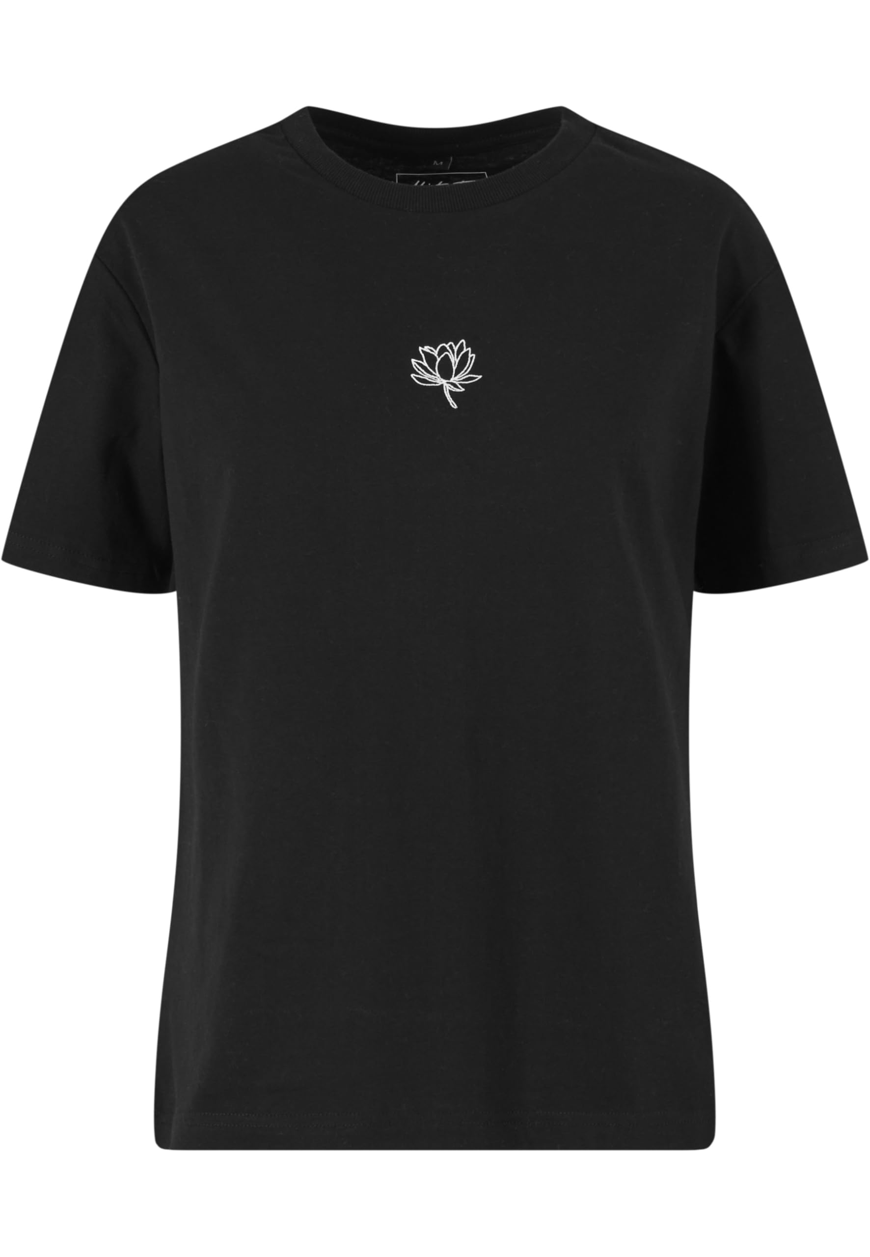 Miss Tee Women's Mst283-lotus Emb Tee T-Shirt, Black, M